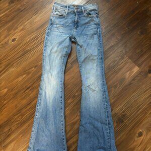 Mother High-Waist Flare Jeans Size 24 Women’s Wide Leg Denim Pants
